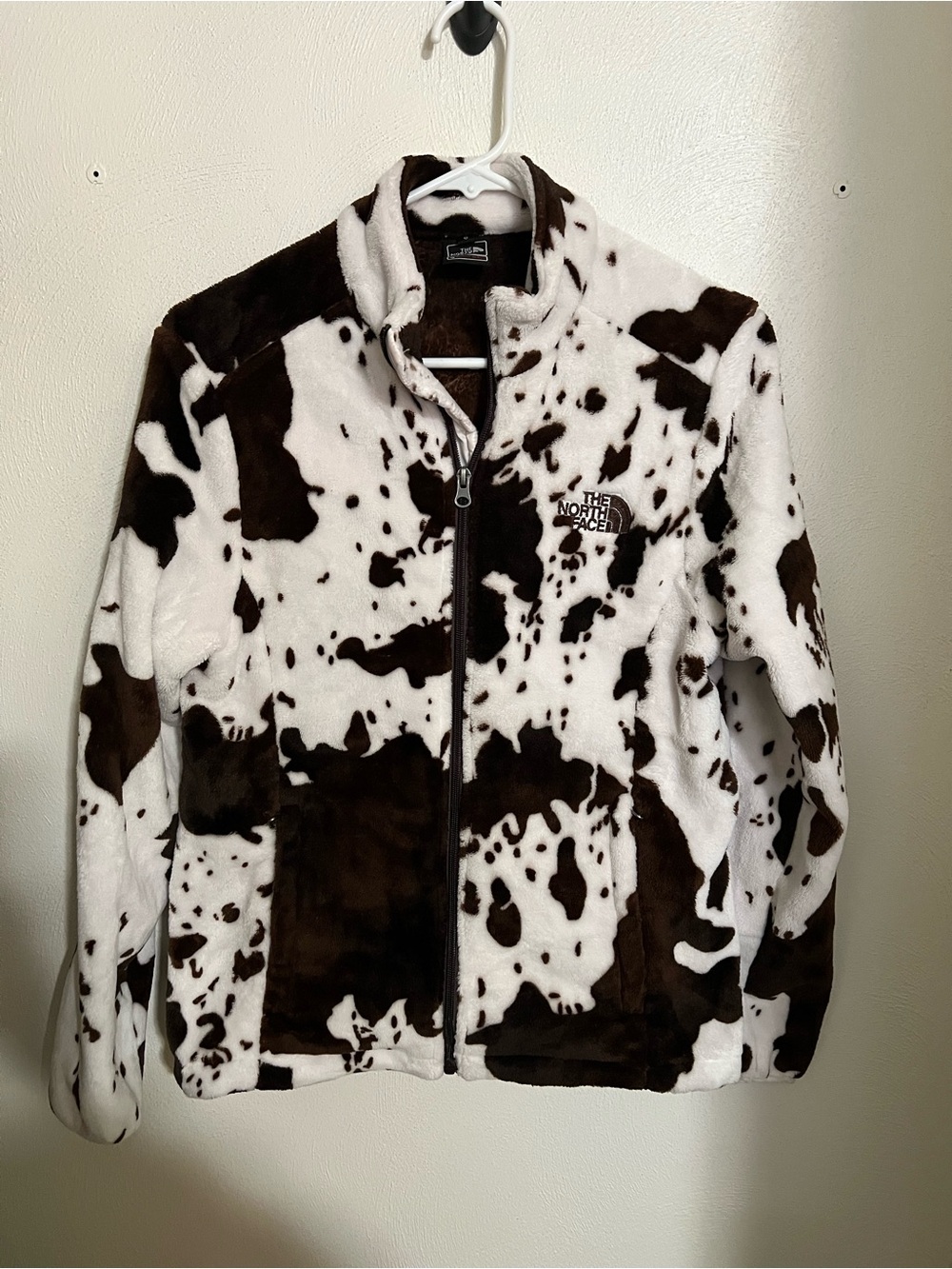 THE NORTH FACE Classic Cow Print Fleece Full Zip Summit Series Jacket Women's S